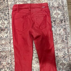 MOTHER Skinny Jeans in Bright Red